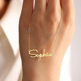 Amourwa BirthStone Name Necklace Tarnish Free Jewelry