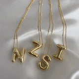 Bubble Letter Necklace Iced Out Necklace Amourwa