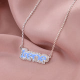 Amourwa Colorful Custom Name Zircon Necklace Jewelry Gift