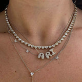 Diy Bubble Letter Necklace Iced Out Necklace Amourwa