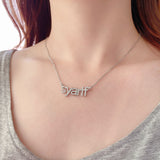 Amourwa  Stainless Steel Custom Name Zircon Necklace Jewelry Gift