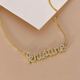 Amourwa  Stainless Steel Custom Name Zircon Necklace Jewelry Gift