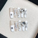 NO.393 Amourwa Personalized Press-On Nails For Every Occasion Weddings, Parties & More Luxury Nail Art Worldwide Shipping Chanel Nails