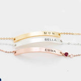 Amourwa Custom Name Bracelet Birthday Stone Jewelry Gift