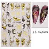 Gothic Butterfly Nail sticker Charms