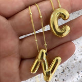 Bubble Letter Necklace Iced Out Necklace Amourwa