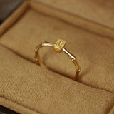 Sterling Silver Bamboo Adjustable Yellow Diamond Ring Jewelry