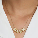 Diy Bubble Letter Necklace Iced Out Necklace Amourwa