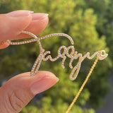 Big size Stainless Steel Custom Name Zircon Necklace Jewelry Gift