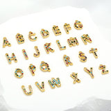 Letter Metal Zircon Charms for Jewelry Diy