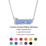 Amourwa Colorful Custom Name Zircon Necklace Jewelry Gift