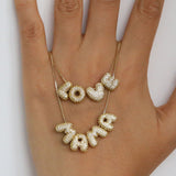 Diy Bubble Letter Necklace Iced Out Necklace Amourwa