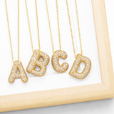 01 Initial Necklace Iced Out Bubble Custom Name Necklace