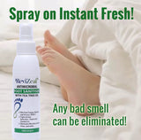 ReviZeal Foot Care Sanitizer Spray with Tea Tree Oil, 4-Ounce/120ml Bottle,24 Hour Sanitizing and Antibacterial Spray