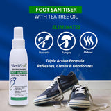 ReviZeal Foot Care Sanitizer Spray with Tea Tree Oil, 4-Ounce/120ml Bottle,24 Hour Sanitizing and Antibacterial Spray