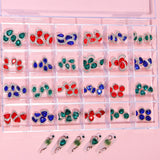 Amourwa Nail Art Rhinestones 120 Pcs Crystal Diamond Nail Charms