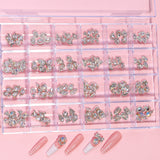 Amourwa Nail Art Rhinestones 120 Pcs Crystal Diamond Nail Charms