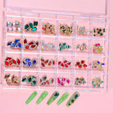 Amourwa Nail Art Rhinestones 120 Pcs Crystal Diamond Nail Charms