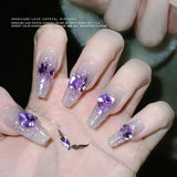 Purple Mixed K9 Crystal Nail charms
