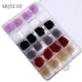 24PCS Cute Magnetic Nail Poms Mink Fleece Detachable 3D Nail Charms