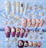 30 Types Metal Alloy Crown Rhinestones Charms