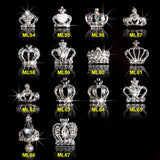 30 Types Metal Alloy Crown Rhinestones Charms