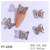 50 Pacs RotatableButterfly diy nail decoration manicure tool charms